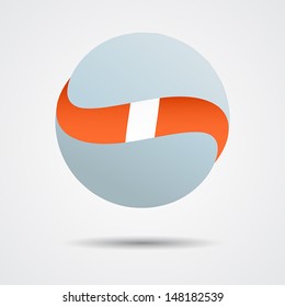 Abstract design element (sphere, creative sign, global processes, network)