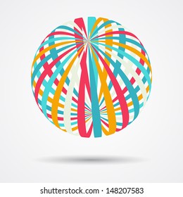 Abstract design element (sphere, creative sign, global processes, network)