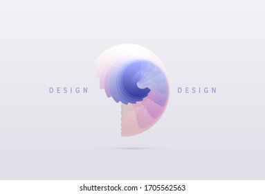 Abstract design element. Spiral, rotation and swirling movement. Vector illustration with dynamic effect.