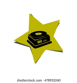 Abstract design element star with gramophone