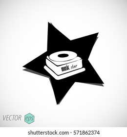 Abstract design element star with gramophone