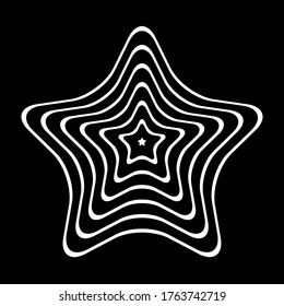 Abstract design element in star shape. Lines pattern. Vector art