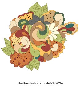 Abstract design element with  swirls, leaves, can be used web, design, wallpaper, textile, texture. Autumn design. Color Baroque.