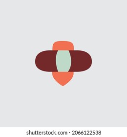 Abstract design element. Vector simple flower logo, icon, clip art design