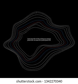 
Abstract design element. Wavy circle colored dots.