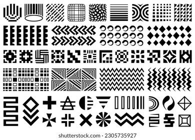 Abstract design elements, flat shapes, Memphis black graphic design elements and patterns. retro elements for web, book cover, advertisement, commercial banner, poster, brochure, leaflet, billboard.