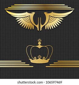 Abstract design elements golden colors with lines