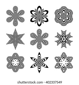 Abstract Design Elements. Optical Art. Vector illustration.