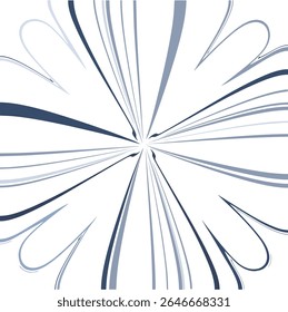 Elementos de design abstratos que lembram uma flor.