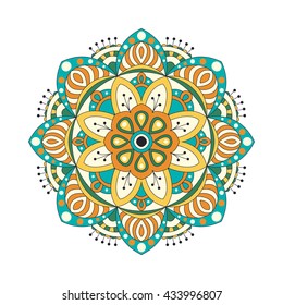 Abstract design elements. Round mandalas in vector. Graphic template for your design. Decorative retro ornament.
