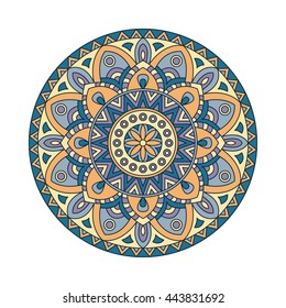 Abstract design elements. Round mandalas in vector. Graphic template for your design. Decorative retro ornament.