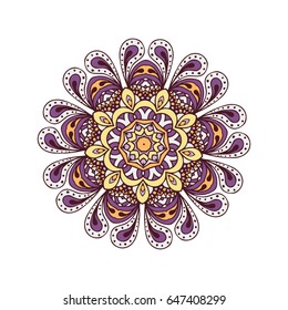 Abstract design elements. Round mandalas in vector. Graphic template for your design. Decorative retro ornament