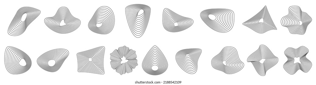 Abstract design elements. Set of linear elements for you design. Vector illustration. Abstract geometric background. Circular striped element