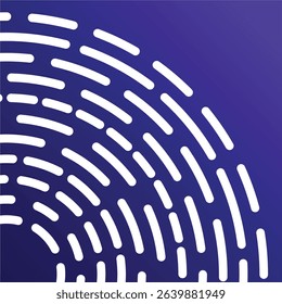 Abstract design elements. Striped half-circle zen elements. Striped half-circle zen elements, abstract shape. Curly lines, abstract line art background. Curled up strokes in a blue background.