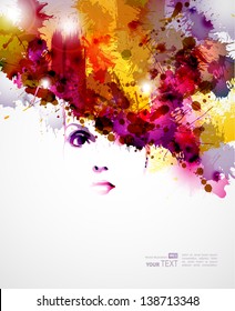 abstract  design elements with  women face