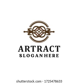 abstract design empower sword design logo dinasty