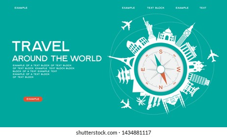 Abstract design with famous landmarks. Vector illustration. File is saved in AI10 EPS version. This illustration contains a transparency 