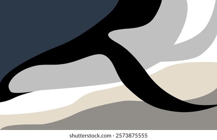 abstract design features a bold, sophisticated color palette of navy, black, gray, white, and beige. perfect for modern or minimalist interiors, offices, living rooms or entryways
