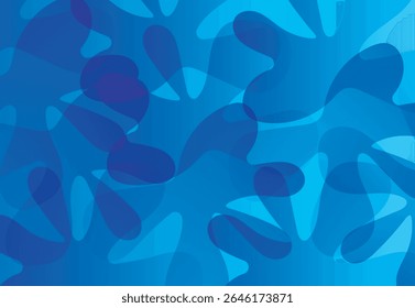  El diseño abstracto presenta un área central azul oscuro enmarcada por Formas azules más claras, parecidas a las nubes. El efecto degradado crea una sensación suave y etérea, lo que lo hace ideal para fondos o Plantillas. 