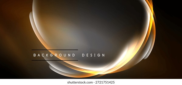 El diseño Abstractas presenta líneas fluidas, colores cálidos, fondo oscuro. Las elegantes curvas crean un impacto visual dinámico. Estética moderna.