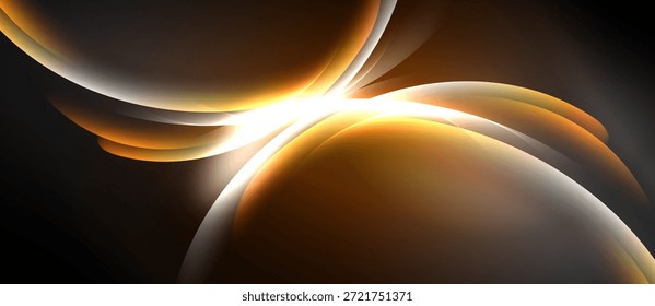 El diseño Abstractas presenta Formas que fluyen, colores cálidos, luz brillante que irradia desde el centro. El contraste dramático crea un impacto visual dinámico.