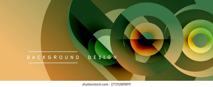 El diseño Abstractas presenta círculos en capas, colores cálidos, fondo beige. Elemento gráfico moderno para proyectos digitales.