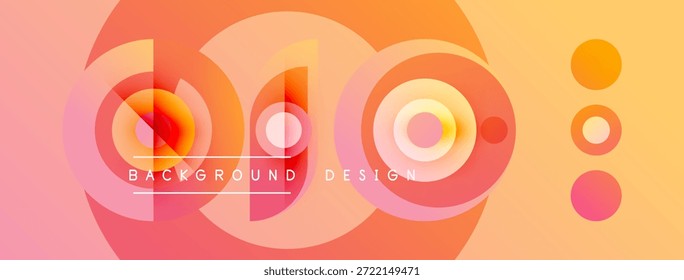 El diseño Abstractas presenta círculos en capas, Gradientes. Los colores cálidos dominan la composición, el texto lee el diseño de fondo. Estética moderna.