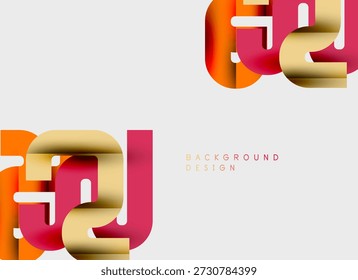O design abstrato apresenta formas laranjas em camadas. Composição minimalista com fundo claro. Elementos gráficos modernos presentes.