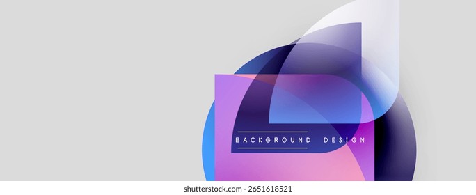 Abstract design features layered shapes, vibrant colors, text reading background design. Modern aesthetic, suitable for digital projects.