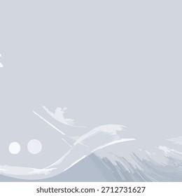 El diseño Abstractas presenta un fondo azul claro con pinceladas blancas. La composición minimalista evoca una sensación de calma. Adecuado para una variedad de conceptos creativos.