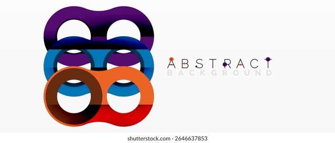 Abstract design features overlapping circles, vibrant colors, modern aesthetic. Simple background enhances visual impact.