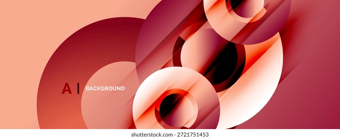 El diseño Abstractas presenta círculos superpuestos, Gradientes. La paleta de colores cálidos domina la composición, creando una estética moderna.
