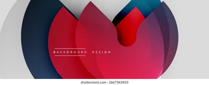 Abstraktes Design mit überlappenden bunten Schichten. Farbverlauf-Schattierungen erzeugen einen dynamischen visuellen Effekt. Moderner Hintergrund für verschiedene Projekte geeignet.