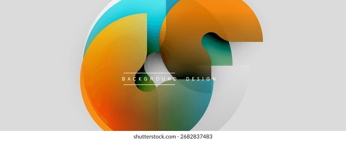 Abstract design features overlapping colorful circles. Gradient shades create dynamic visual effect. Modern background suitable for various projects.