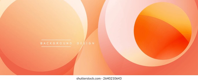 Abstract design features overlapping orange circles. Soft gradients create modern, flowing visual effect. Minimalist style, suitable background element.