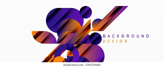 El diseño Abstractas presenta capas de color púrpura y naranja. Las Formas dinámicas se superponen, creando un impacto visual moderno. Estilo minimalista, fondo limpio.