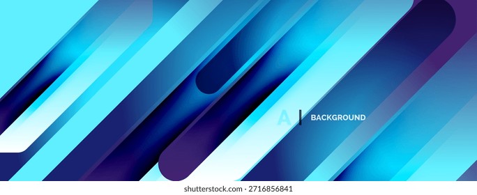 El diseño Abstractas presenta Gradientes azules vibrantes, líneas diagonales, Formas superpuestas. Estética moderna, adecuada para fondos digitales o presentaciones.