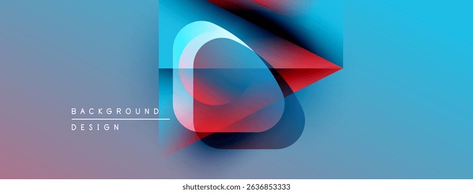 Abstract design features vibrant color gradients, overlapping shapes. Modern aesthetic, suitable for digital backgrounds, presentations.