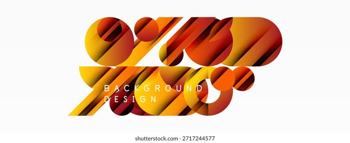 El diseño Abstractas presenta vibrantes tonos naranjas y rojos. El texto lee el diseño de fondo sobre Formas en capas. Elemento visual moderno y dinámico.