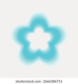 Diseño Abstractas con una forma de flor azul borrosa. La flor es central, con un suave efecto de resplandor. Flor azul, diseño borroso, abstracto. Vector de elementos degradados.