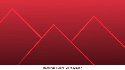 Abstract design featuring a bold red gradient background with dynamic geometric shapes and intersecting lines, creating a modern and eye-catching composition. Vector illustration.