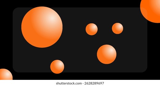 Diseño abstracto con un fondo gris oscuro con Gradientes circulares suaves y brillantes en tonos cálidos naranjas y amarillos