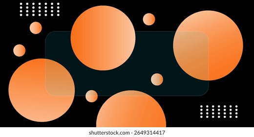 abstract design featuring a dark gray background with soft, glowing circular gradients in warm orange and yellow tones.concept eps 10
