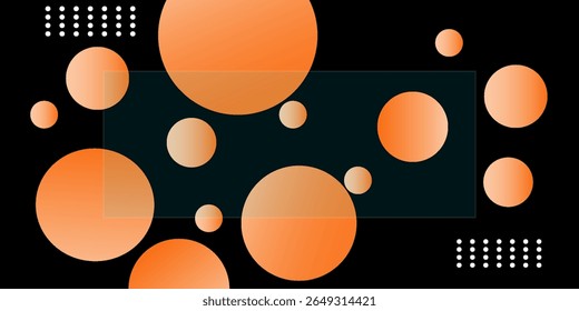 abstract design featuring a dark gray background with soft, glowing circular gradients in warm orange and yellow tones.concept eps 10