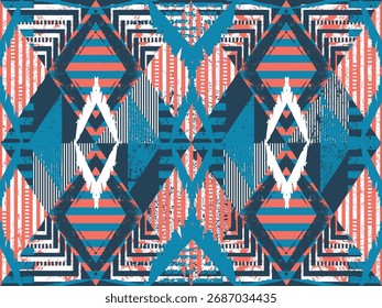 Design abstrato com formas dinâmicas, cores vibrantes e padrões fluidos. Ideal para impressão de tecido, moda e decoração de casa. Design têxtil moderno, artístico e visualmente cativante.