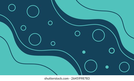 Abstraktes Design mit fließenden Formen und Kreisen mit moderner und minimalistischer Ästhetik.