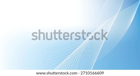 Abstract design featuring flowing, wavy lines in shades of blue with a gradient effect, creating a modern and dynamic visual element.