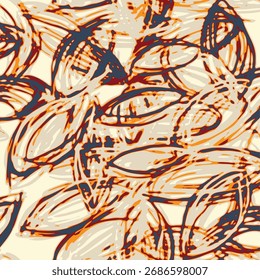 Abstract design featuring fluid shapes, vibrant colors, and dynamic textures. Ideal for fabric printing, offering a modern, artistic aesthetic suitable for fashion, home décor, and accessories.