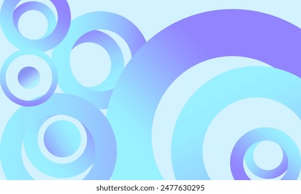 Diseño Abstractas con Formas circulares en azul degradado y púrpura sobre un fondo azul claro, creando un aspecto visualmente atractivo y moderno.