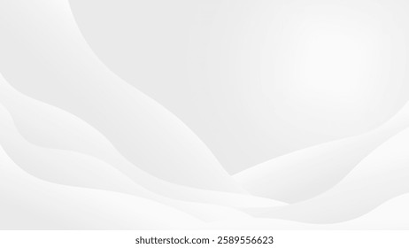 Abstract design featuring layered soft white waves with a minimalistic and calming gradient style. Great for backgrounds, presentations, and creative projects.
